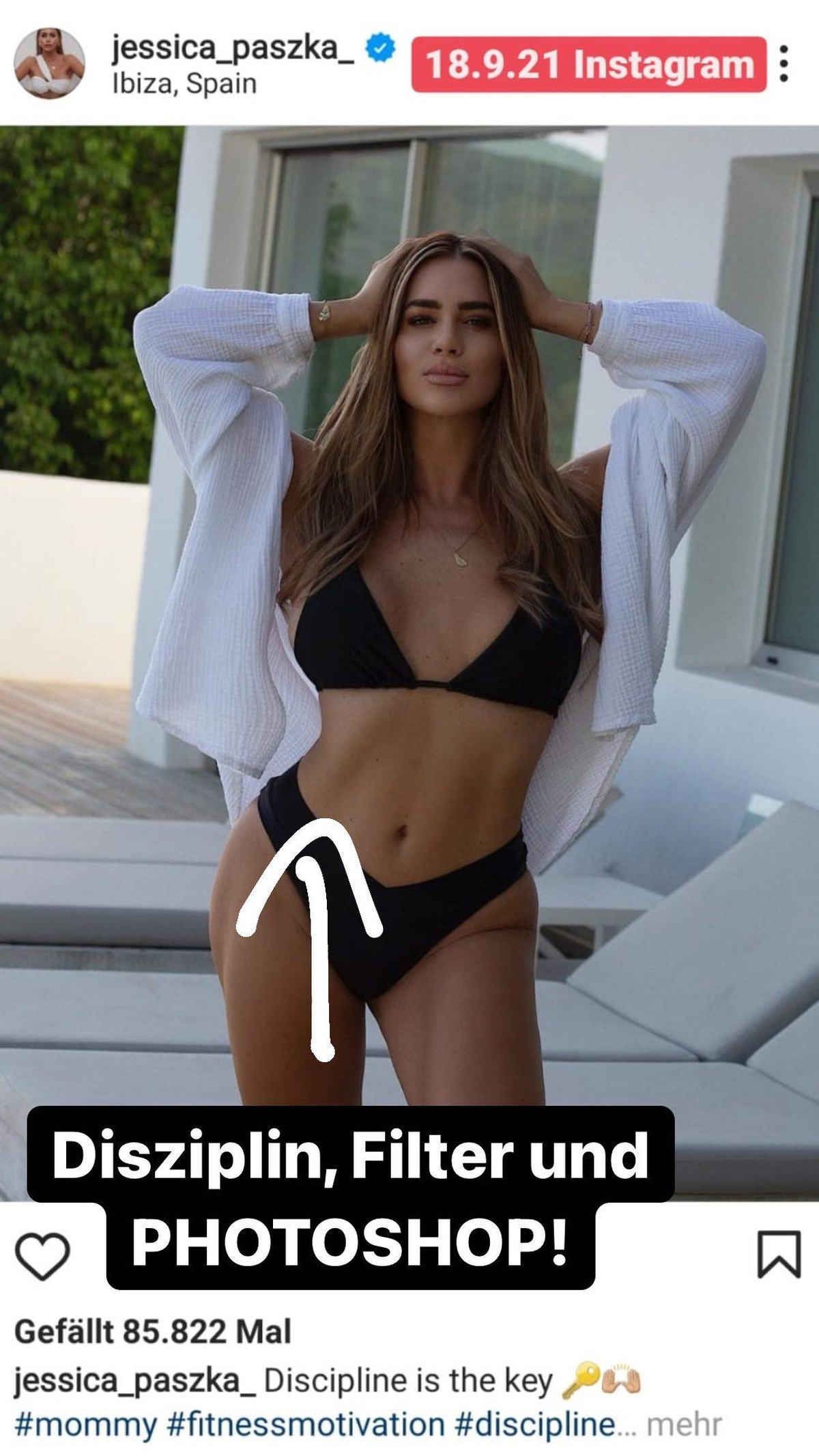 Olicher Pocher wirft der Influencerin vor ihr Bild bearbeitet zu haben.