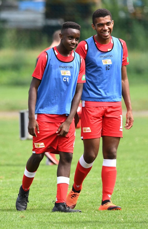 2018 bei der U15: Malick Sanogo (l.) im Aufwärmdress.