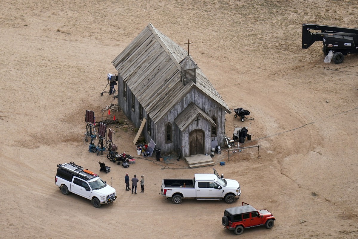 FILE - This aerial photo shows the Bonanza Creek Ranch in Santa Fe, New Mexico, Oct. 23, 2021, used for the film &quot;Rust.&quot; A New Mexico judge Monday, April 15, 2024, sentenced “Rust” movie arm ...