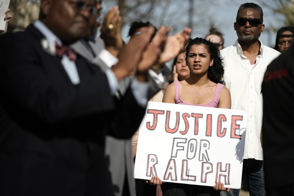 People attend a rally to support Ralph Yarl, Tuesday, April 18, 2023, in Kansas City, Mo. Yarl, a Black teenager, was shot last week by a white homeowner when he mistakenly went to the wrong address t ...