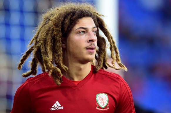 Soccer Football - UEFA Nations League - League B - Group 4 - Wales v Republic of Ireland - Cardiff City Stadium, Cardiff, Britain - September 6, 2018 Wales' Ethan Ampadu during the warm up before the ...