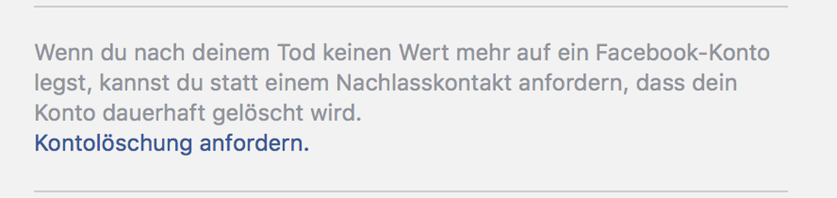 Facebook wüsste gerne, worauf ich nach meinem Tod Wert lege.