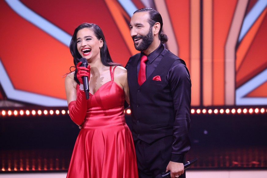 COLOGNE, GERMANY - MARCH 04: Amira Pocher and Massimo Sinato perform on stage during the 2nd show of the 15th season of the television competition show &quot;Let&#039;s Dance&quot; at MMC Studios on M ...