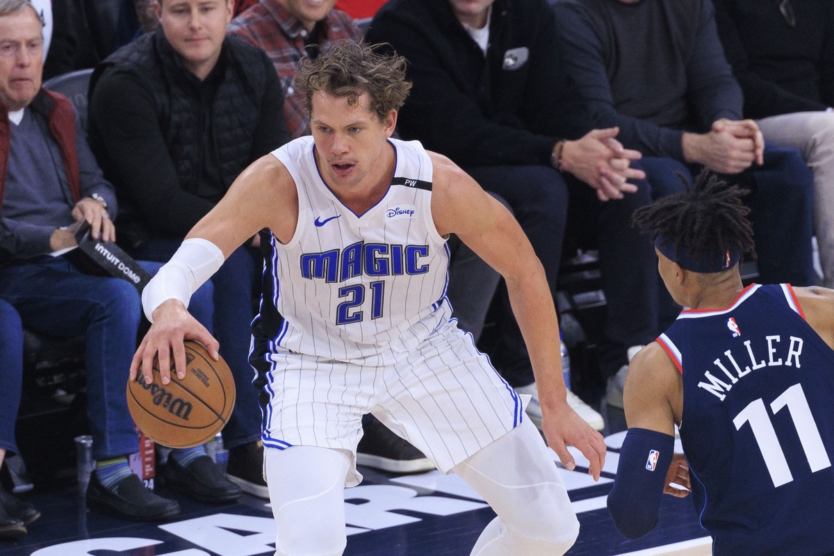 20.11.2024, USA, Inglewood: Basketball: NBA, Los Angeles Clippers - Orlando Magic; Hauptrunde, Hauptrunde-Partien, 29. Spieltag: Moritz Wagner, Center der Orlando Magic. Foto: Ariana Ruiz/PI via ZUMA  ...