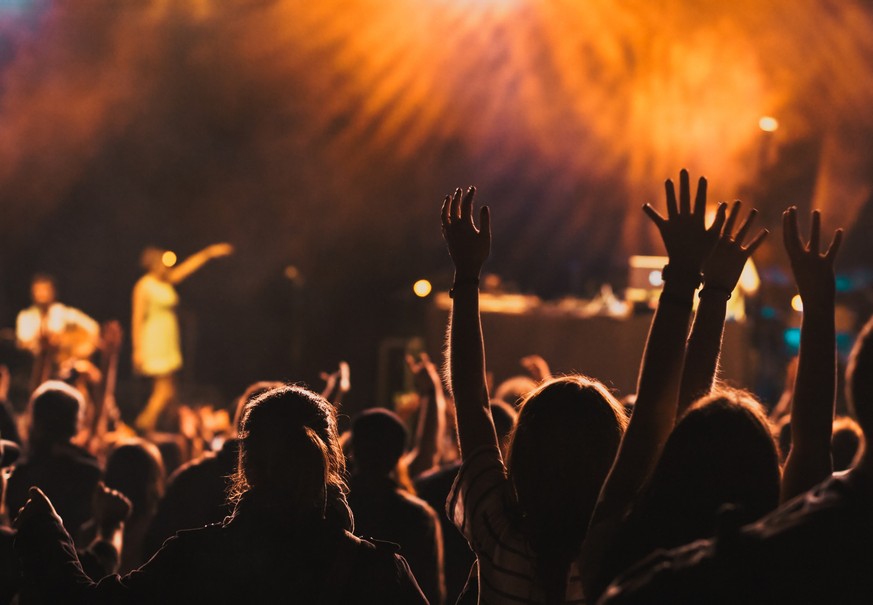 concert and festival background crowd of people partying