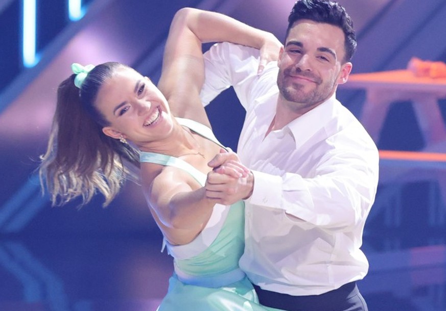 COLOGNE, GERMANY - FEBRUARY 23: Mariia Maksina and Stefano Zarrella perform during the &quot;Let&#039;s Dance - Wer Tanzt Mit Wem Die Grosse Kennenlernshow&quot; 2024 at MMC Studios on February 23, 20 ...