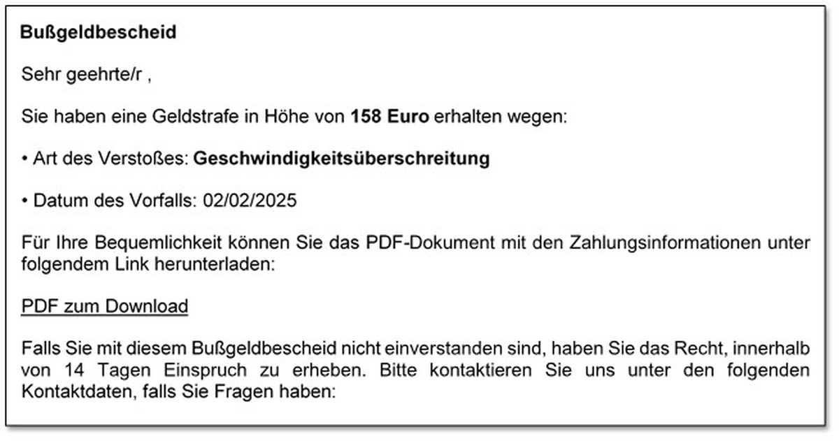 Vor dieser Betrugs-Mail warnt die Behörde.