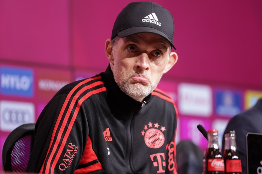 20.05.2023, Fussball, Saison 2022/2023, 1. Bundesliga, 33. Spieltag, FC Bayern München - RB Leipzig, Cheftrainer Thomas Tuchel FC Bayern München, München Allianz Arena Bayern Deutschland xRHR-FOTO/DEx ...