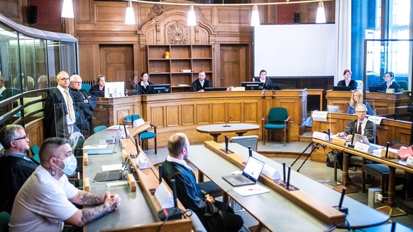 BERLIN, GERMANY - AUGUST 17: A general view in court on the first day of Arafat Abou-Chaker&#039;s, former manager of rapper Bushido trial on August 17, 2020 in Berlin, Germany. Abou-Chaker, as well h ...