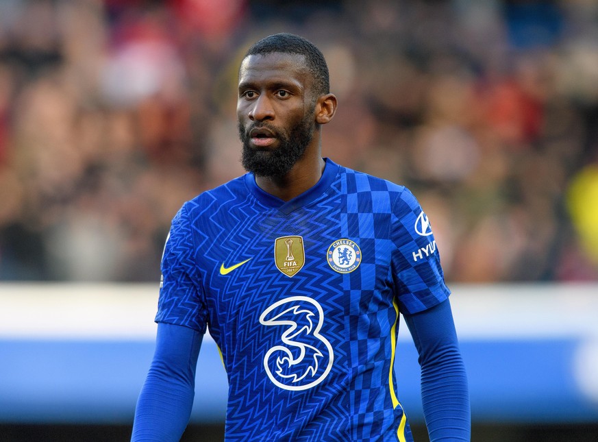 Chelsea v Brentford - Premier League - Stamford Bridge. Antonio Rudiger during the match against Brentford at Stamford Bridge, London. URN:66179142