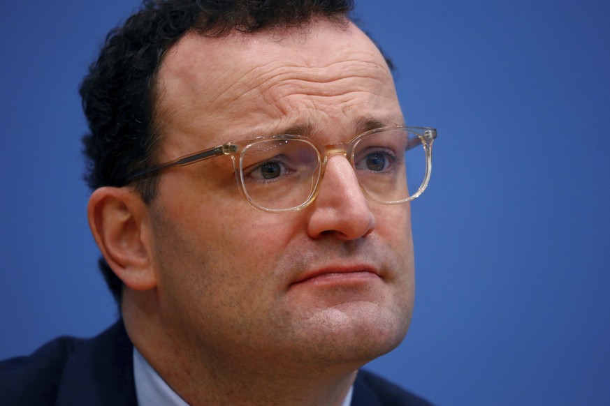 German health minister Jens Spahn speaks during a news conference, amid the spread of the coronavirus disease (COVID-19), in Berlin, Germany, Friday, Jan. 22, 2021. (Fabrizio Bensch/Pool via AP)