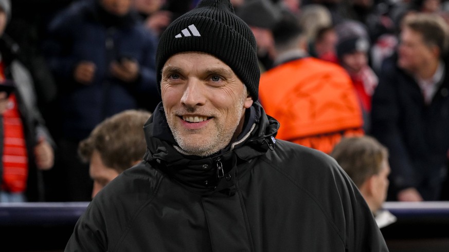 29.11.2023, Munich, Germany, Allianz Arena, Bayern Muenchen vs FC Kopenhagen - UEFA Champions League 2023/2024 - Group A, Trainer Thomas Tuchel FC Bayern Muenchen Schaut Foto H. Langer Munich Allianz  ...