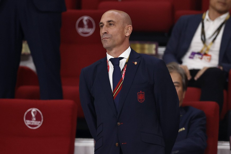 AL-RAYYAN - The President of the Royal Spanish Football Federation RFEF, Luis Rubiales during the FIFA World Cup, WM, Weltmeisterschaft, Fussball Qatar 2022 group E match between Japan and Spain at Kh ...