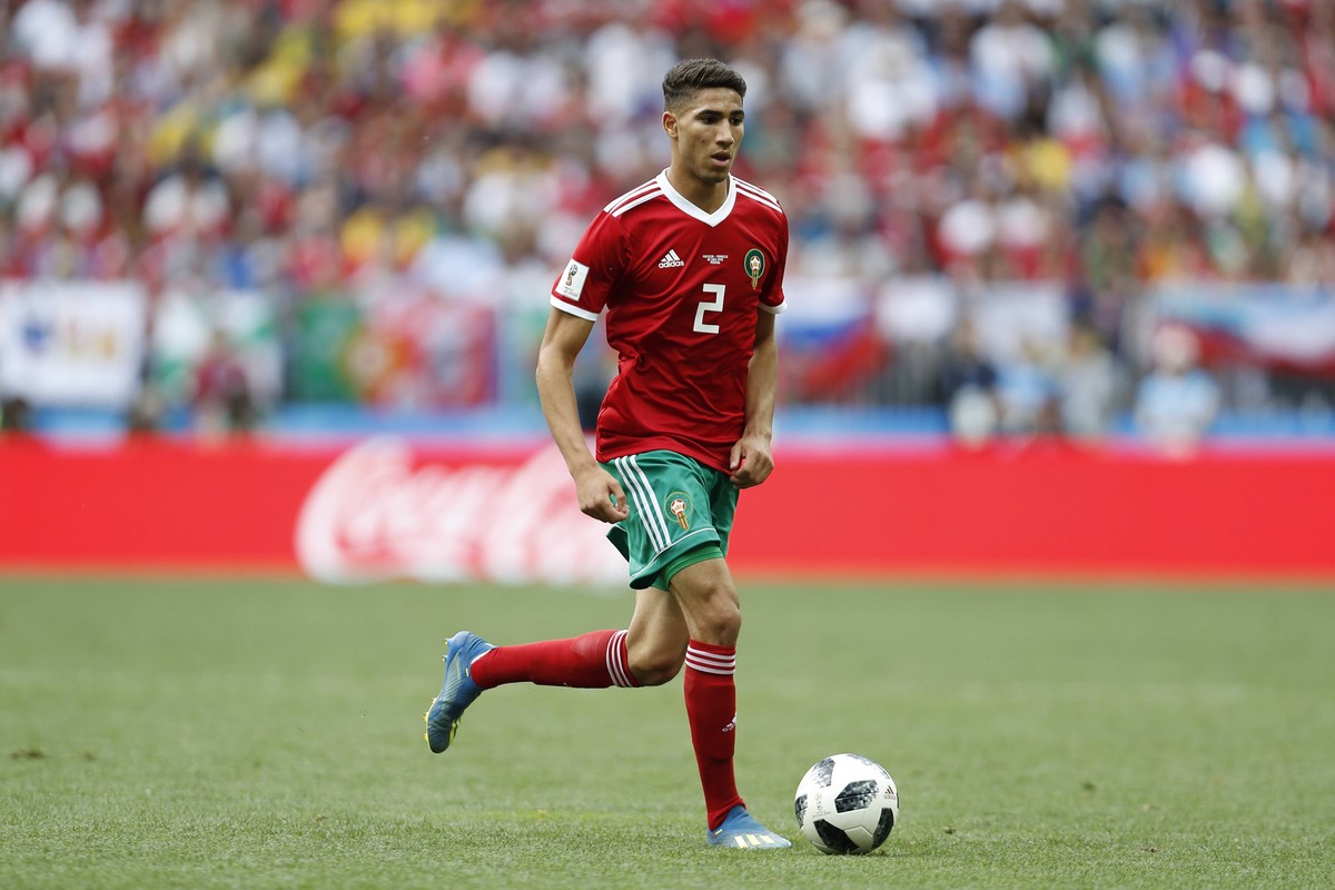 Achraf Hakimi (MAR), JUN 20, 2018 - Football / Soccer : FIFA World Cup WM Weltmeisterschaft Fussball Russia 2018 match between Portugal 1-0 Morocco at the Luzhniki Stadium in Moscow, Russia. Noxthirdx ...