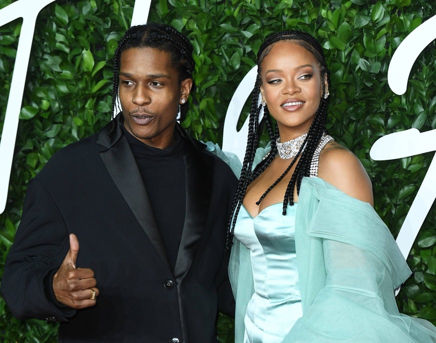 Rihanna Pregnant Rihanna and A$AP Rocky attending the Fashion Awards 2019 at the Royal Albert Hall, Kensington Gore, London. Picture dated December 2nd, 2019. Picture credit should read: Doug Peters/E ...