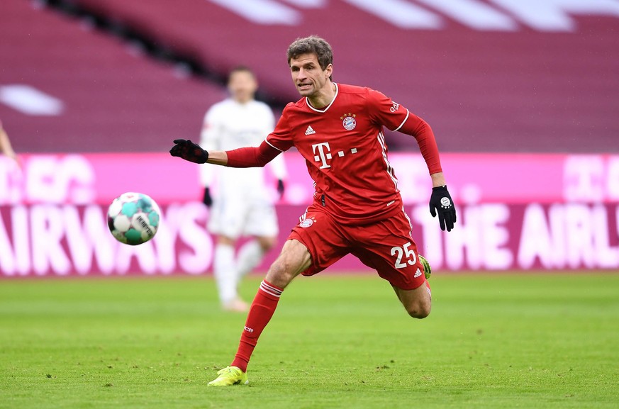 Fussball 1. Bundesliga Saison 20/21: FC Bayern Muenchen - TSG 1899 Hoffenheim Fussball 1. Bundesliga Saison 2020/2021 19. Spieltag FC Bayern Muenchen - TSG 1899 Hoffenheim 30.01.2021 Thomas Mueller FC ...