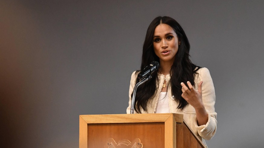 . 07/03/2020. Dagenham, United Kingdom. Meghan Markle, the Duchess of Sussex , during a visit to Robert Clack School in Dagenham, United Kingdom, in support of International Womens Day. PUBLICATIONxIN ...