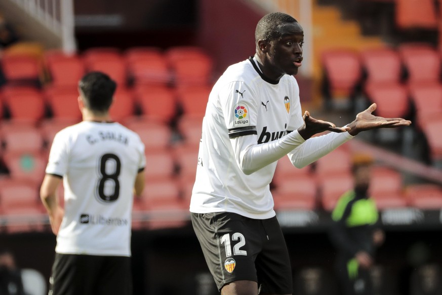 Mouctar Diakhaby of Valencia CF during spanish La Liga match between Valencia cf and Granada CF at Mestalla Stadium on March 21, 2021. (Photo by Jose Miguel Fernandez/NurPhoto)