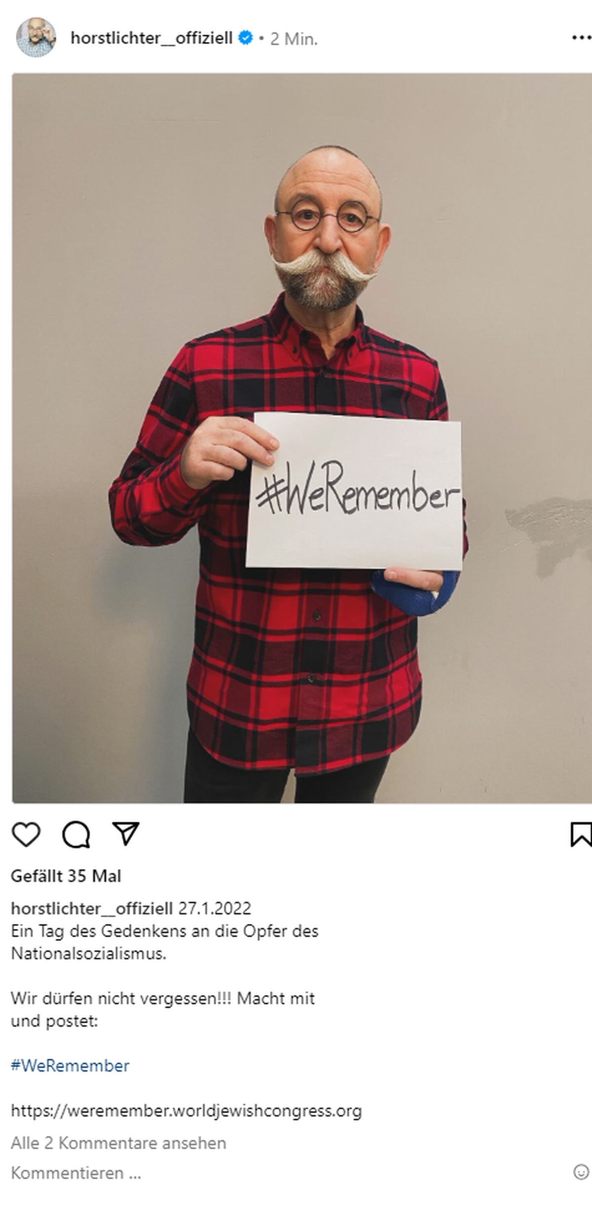 Dieses Bild mit dem Datum vom vergangenen Jahr wurde ursprünglich auf Lichters Account gepostet.