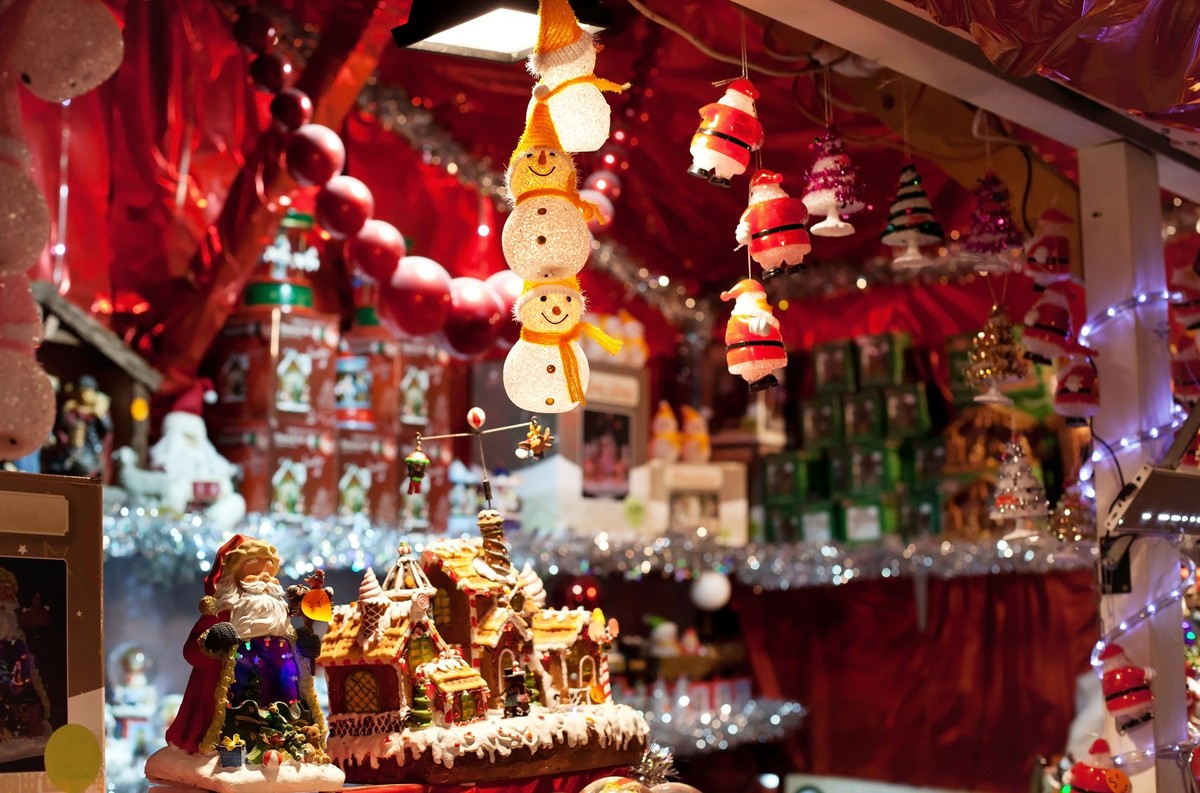 decoration for sale on christmas market