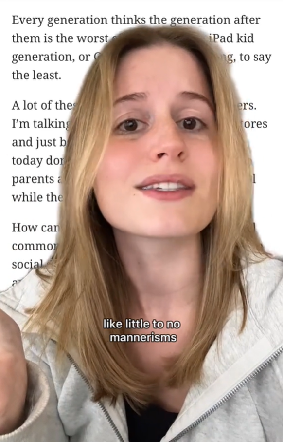 Andra Berghoff wettert in ihrem Tiktok-Video gegen aktuelle Erziehungsmethoden.