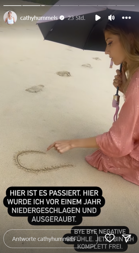 Cathy Hummels schließt am Strand von Phuket endlich mit ihrem Trauma ab.