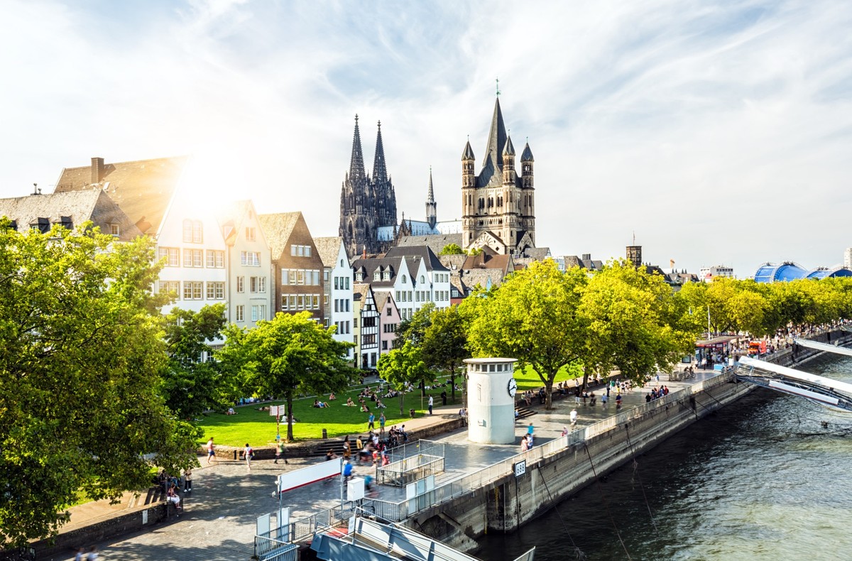 Skyline Cologne with Rhine River