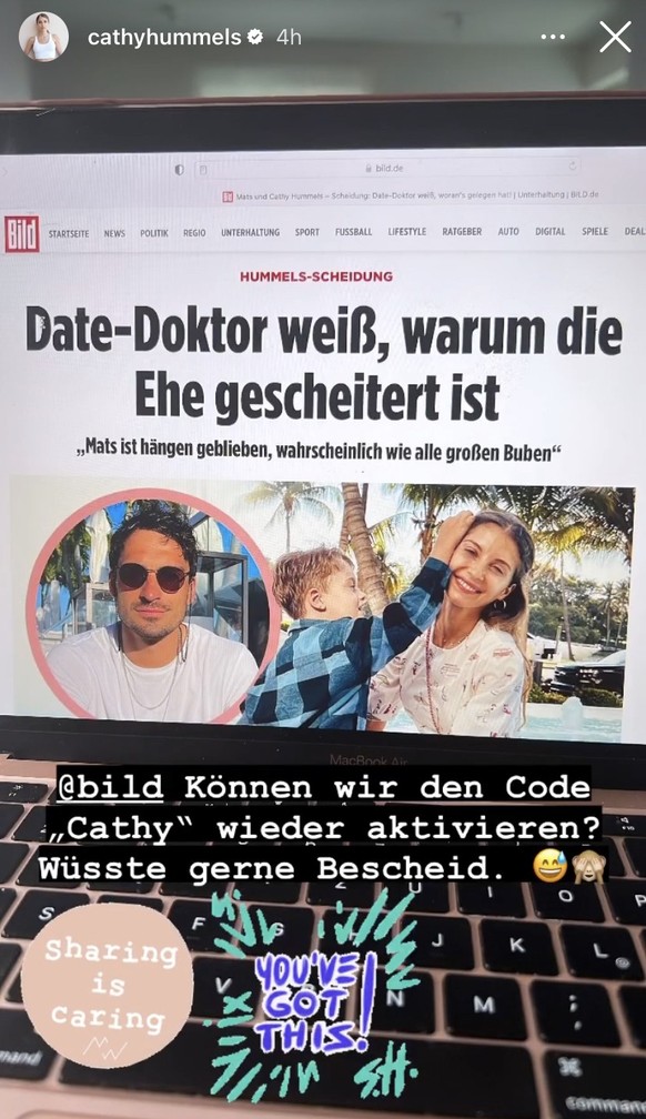 Cathy Hummels nimmt die Berichte über sich und Mats mit Humor.