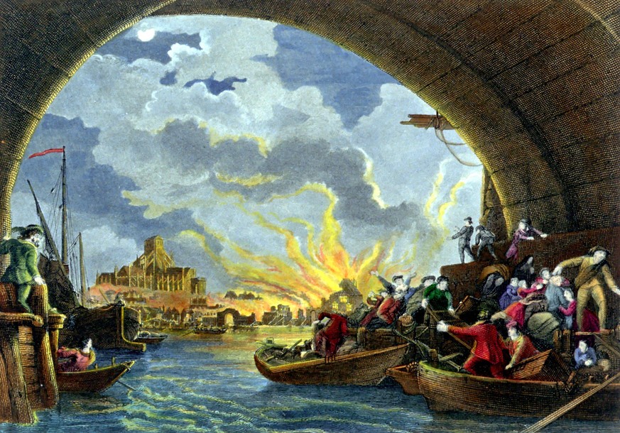 Das große Feuer von London 1666.&nbsp;