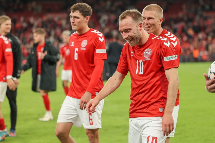 Denmark v Austria, UEFA Nations League, Copenhagen, Denmark Copenhagen, Denmark. 13th, June 2022. Christian Eriksen 10 of Denmark seen after the UEFA Nations League match between Denmark and Austria a ...