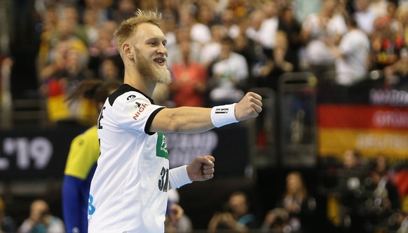 Matthias Musche (Deutschland) beim Spiel Deutschland gegen Brasilien der Handball- WM 2019 der Maenner am 12.01.2019 in der Mercedes-Benz Arena in Berlin Handball - WM 2019 - Gruppe A - Deutschland - ...