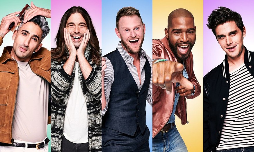 Die Fab Five: Tan France, Jonathan van Ness, Bobby Berk, Karamo Brown, Antoni Porowski