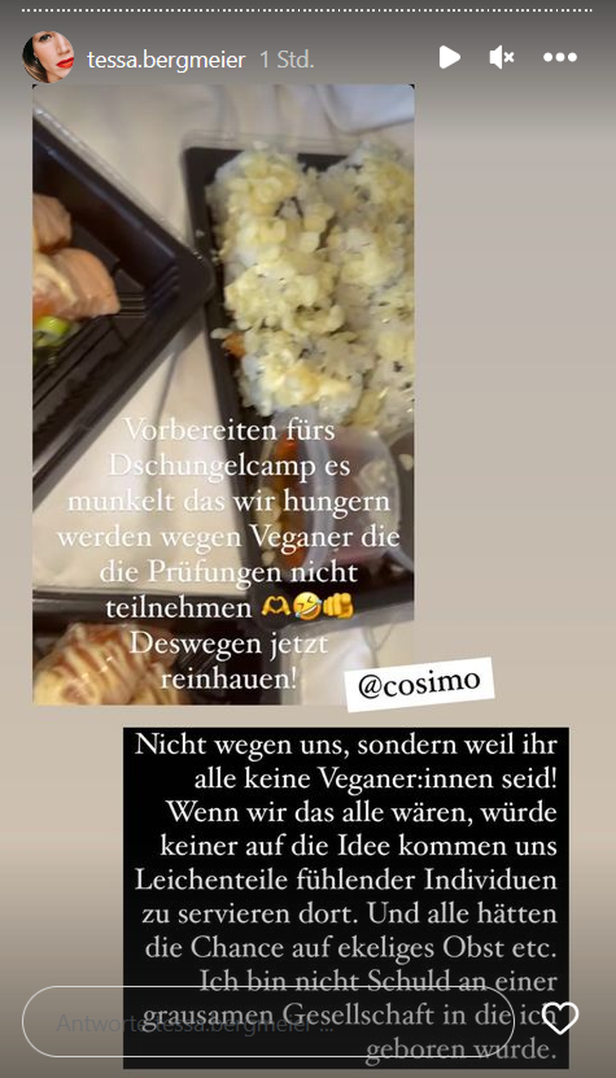 Tessa Bergmeier steht für eine vegane Ernährung ein.