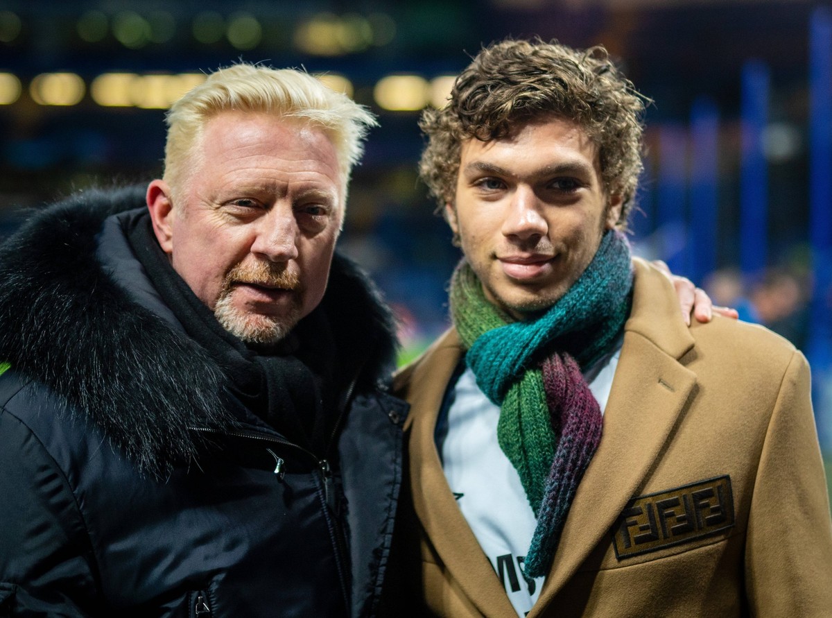 London, 25.02.2020 Bayerns Edelfan Boris Becker mit seinem Sohn Elias Chelsea London - FC Bayern M