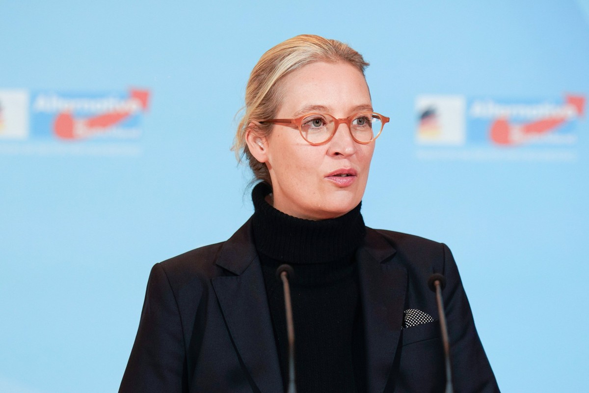 AfD-Bundestagsfraktion, Alice Weidel Fraktionssitzung AfD-Bundestagsfraktion, Pressestatement, Vorsitzende der AfD-Bundestagsfraktion, Bundessprecher, Alice Weidel Berlin Berlin GER *** AfD parliament ...