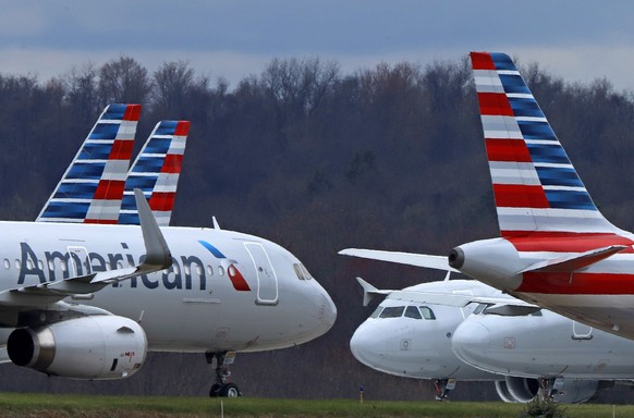 FILE - American Airlines planes are parked at Pittsburgh International Airport on March 31, 2020, in Imperial, Pa. American Airlines and the union for its pilots announced Thursday, July 28, 2023, tha ...