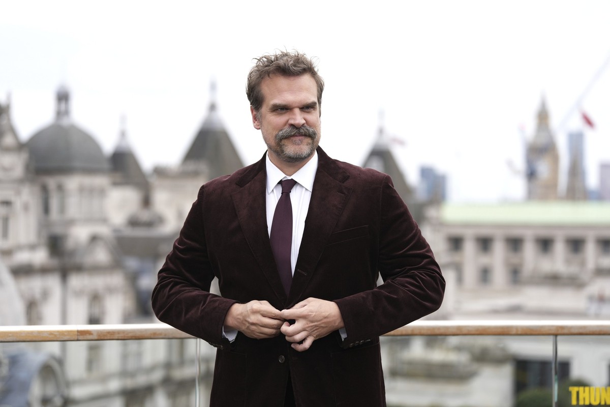 David Harbour poses for photographers at the photo call for the film &#039;Thunderbolts&#039; on Thursday, April 24, 2025, in London. (Photo by Scott A Garfitt/Invision/AP)