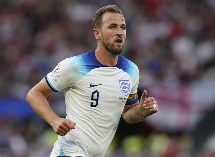 Manchester, England, 19th June 2023. Harry Kane of England during the UEFA European Championship, EM, Europameisterschaft Qualifying match at Old Trafford, Manchester. Picture credit should read: Andr ...