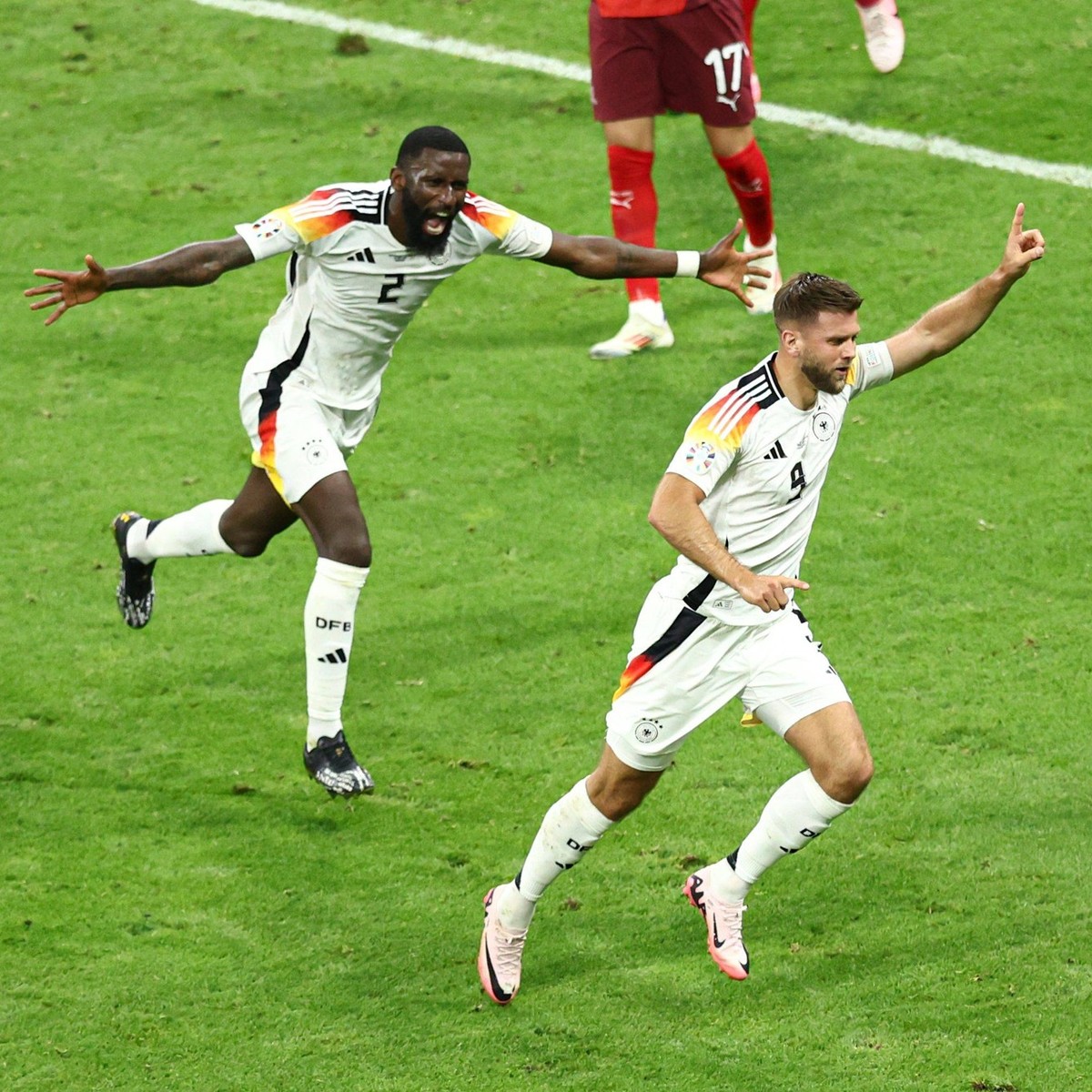 Niclas Füllkrug of Germany scores to make it 1-1 and celebrates Switzerland v Germany, UEFA European Championship, EM, Europameisterschaft 2024, Group A, Football, Frankfurt Arena, Frankfurt am Main, ...