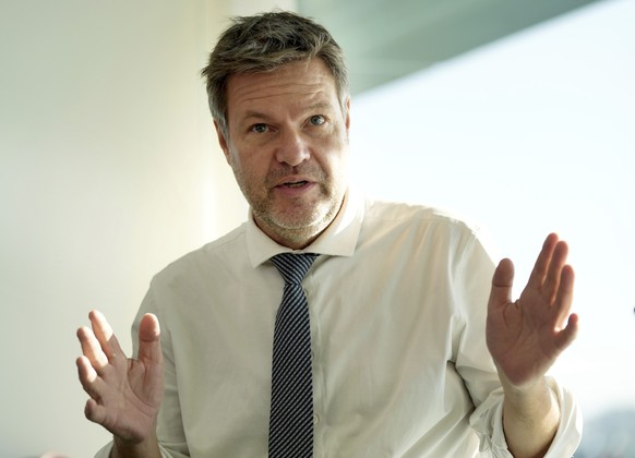 German Economy and Climate Minister Robert Habeck gestures prior to the weekly cabinet meeting at the Chancellery in Berlin, Germany, Wednesday, Nov. 2, 2022. (AP Photo/Michael Sohn)