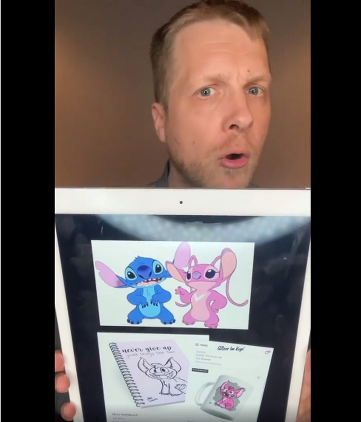 Verdächtig ähnlich: Oben die Disney-Figur "Stitch", unten das Monster-Motiv aus dem Online-Shop "Glitzer im Kopf".