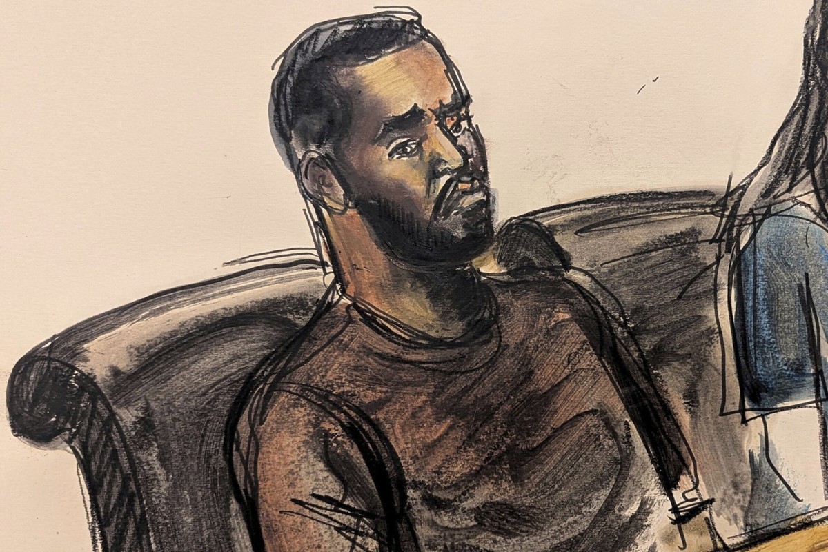 FILE - This courtroom sketch depicts Sean &quot;Diddy&quot; Combs sitting at the defense table during his bail hearing in New York on Wednesday, Sept. 18, 2024. (Elizabeth Williams via AP, File)
