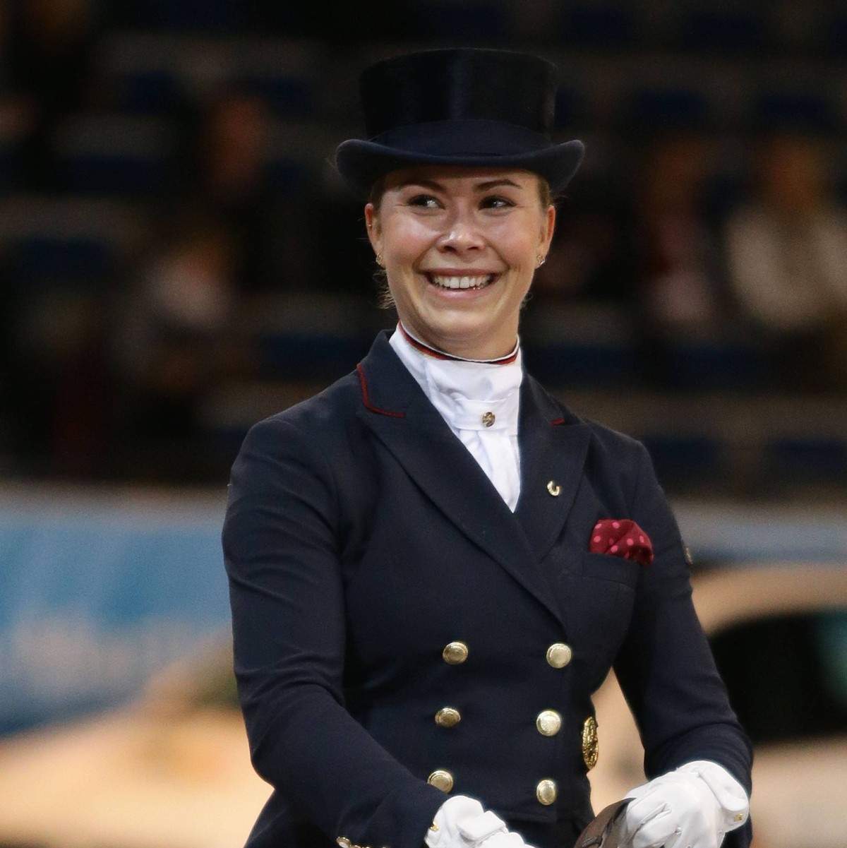 Stuttgart , Reitturnier Stuttgart German Masters , Dressur , Piaff Förderpreis , Charlotte Rummenigge auf Fidelio
