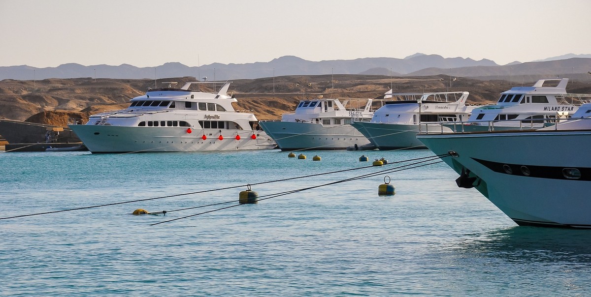 EGYPT, MARSA ALAM - APRIL 20, 2010: Pleasure yachts for diving and recreation in the Red Sea, Port Ghalib, Marsa Alam, Red Sea Model Released Property Released xkwx recreation diving pleasure yachts r ...