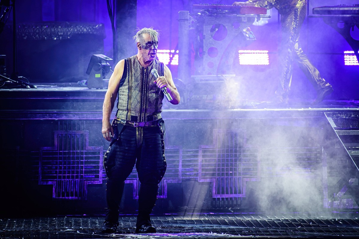 Rammstein live in Odense, Denmark Odense, Denmark. 02nd, June 2023. The German industrial metal band Rammstein performs a live concert at Odense Dyreskureplads in Odense. Here vocalist Till Lindemann ...