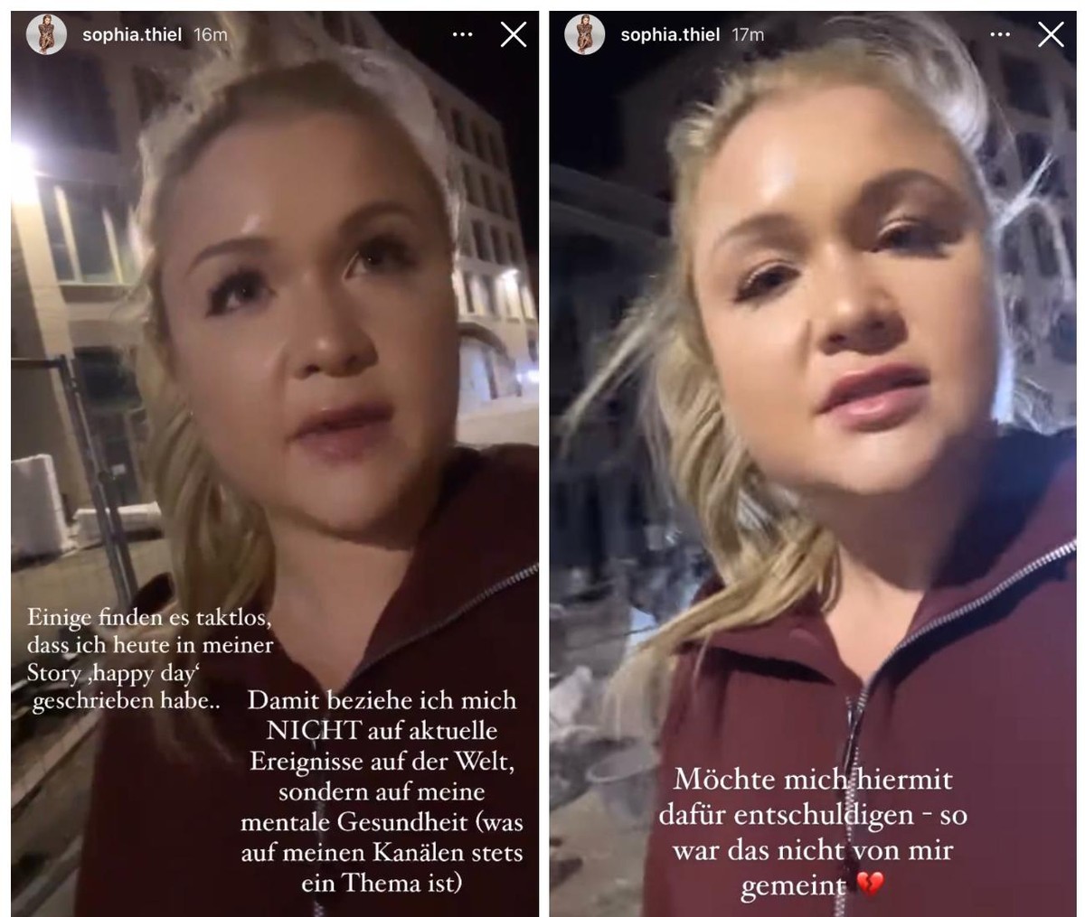 Sophia Thiel bezog Stellung zur Kritik der User.
