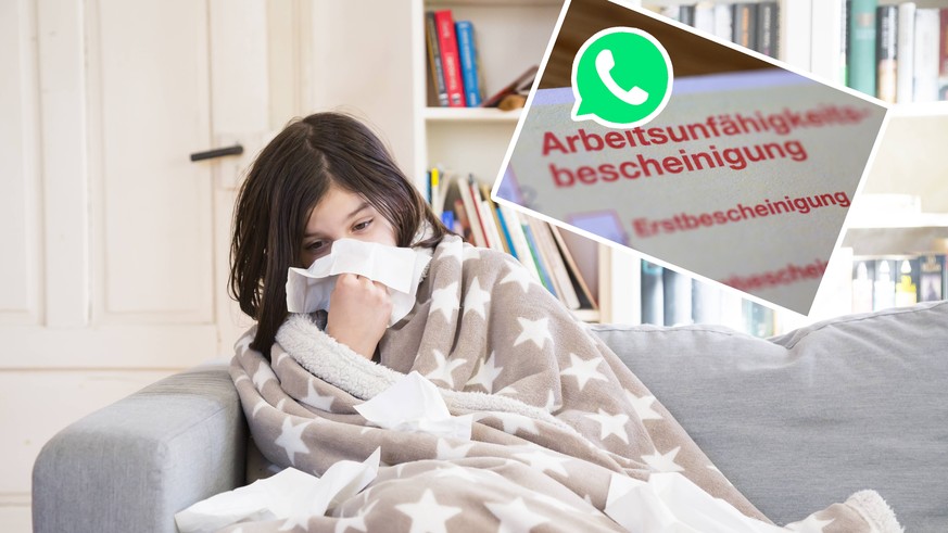 Wer künftig mit Erkältung zu Hause bleiben muss, kann sich nun per WhatsApp eine Krankschreibung holen.&nbsp;&nbsp;