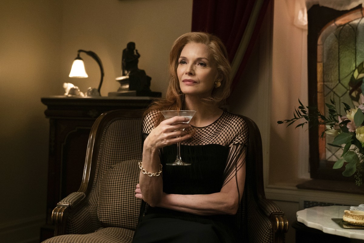 This image released by Sony Pictures Classics shows Michelle Pfeiffer in a scene from "French Exit." Pfeiffer was nominated for a Golden Globe for best actor in a motion picture comedy/music ...