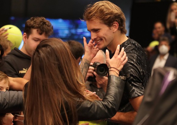 TENNIS - ATP, Tennis Herren Erste Bank Open VIENNA,AUSTRIA,30.OCT.21 - TENNIS - ATP World Tour, Erste Bank Open. Image shows Sophia Thomalla and Alexander Zverev GER. PUBLICATIONxNOTxINxAUTxSUIxSWE GE ...