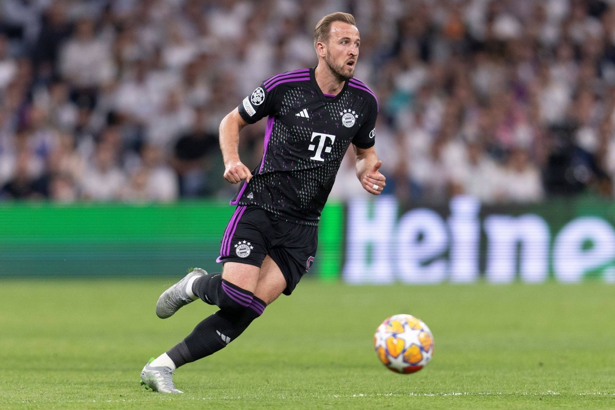 Harry Kane of Bayern Munich Real Madrid v Bayern Munich, UEFA Champions League, Semi-Final, Football, Santiago Bernabeu Stadium, Madrid, Spain - 08 May 2024 PUBLICATIONxINxGERxSUIxAUTxHUNxGRExMLTxCYPx ...